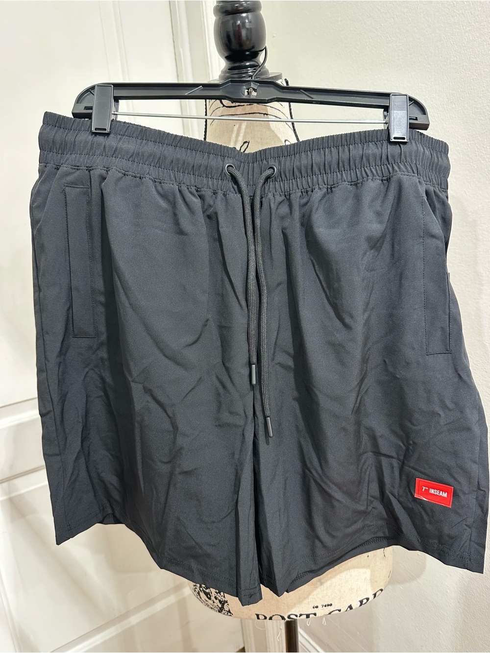 Black Men’s Drawstring Swim/Active Shorts